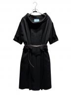 PRADAプラダ）の古着「半袖シェブロンウールドレス」｜ブラック