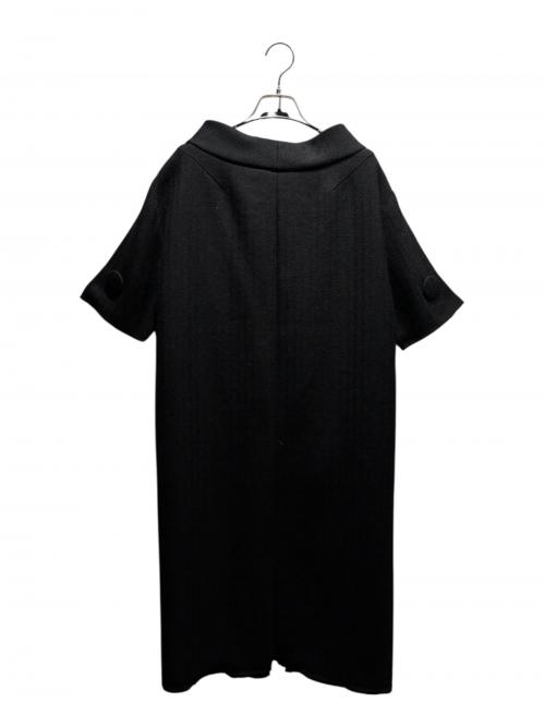 PRADA（プラダ）PRADA (プラダ) 半袖シェブロンウールドレス ブラック サイズ:36の古着・服飾アイテム