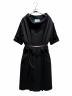 PRADA（プラダ）の古着「半袖シェブロンウールドレス」｜ブラック