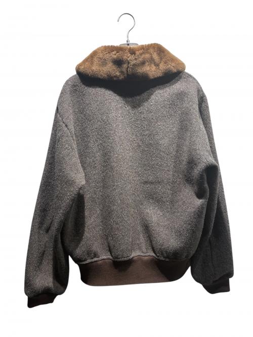 PRADA（プラダ）PRADA (プラダ) ウール ブルゾンジャケット シアリング襟付き ブラウン サイズ:52の古着・服飾アイテム