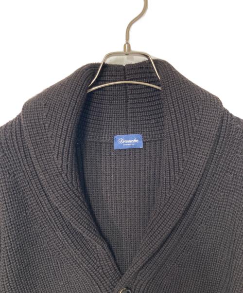 Drumohr（ドルモア）Drumohr (ドルモア) ショールカラー ウール カーディガン ブラウン サイズ:46の古着・服飾アイテム