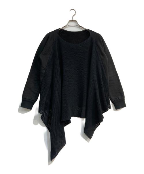 BLESS N°34（ブレス ナンバーサーティーフォー）BLESS N°34 (ブレス ナンバーサーティーフォー) メッシュドレープスウェット ブラック サイズ:Sの古着・服飾アイテム