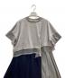 AULA AILA (アウラアイラ) ASYMMETRY TAFFETA COMBINATION ONE PIECE グレー×ネイビー：10000円