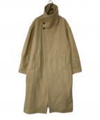 TODAYFULトゥデイフル）の古着「Standcollar Wool Coat」｜オリーブ (ベージュ系)