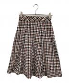 BLUE LABEL CRESTBRIDGEブルーレーベルクレストブリッジ）の古着「クレストブリッジチェックミニローンドビースカート」｜ベージュ