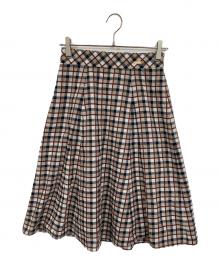 BLUE LABEL CRESTBRIDGE（ブルーレーベルクレストブリッジ）の古着「クレストブリッジチェックミニローンドビースカート」｜ベージュ