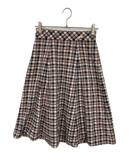 BLUE LABEL CRESTBRIDGE（ブルーレーベルクレストブリッジ）BLUE LABEL CRESTBRIDGE (ブルーレーベルクレストブリッジ) クレストブリッジチェックミニローンドビースカート ベージュ サイズ:38の古着・服飾アイテム