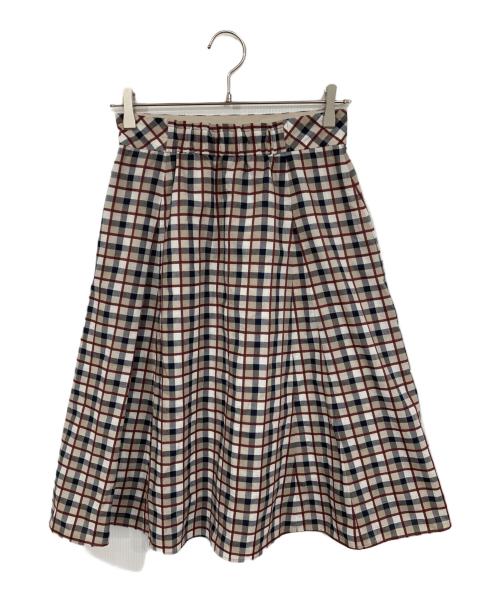 BLUE LABEL CRESTBRIDGE（ブルーレーベルクレストブリッジ）BLUE LABEL CRESTBRIDGE (ブルーレーベルクレストブリッジ) クレストブリッジチェックミニローンドビースカート ベージュ サイズ:38の古着・服飾アイテム
