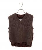 Maison Margielaメゾンマルジェラ）の古着「EMBELLISHED WOVEN VEST」｜ブラウン