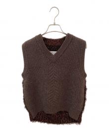 Maison Margiela（メゾンマルジェラ）の古着「EMBELLISHED WOVEN VEST」｜ブラウン