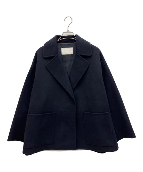 BALLSEY（ボールジィ）BALLSEY (ボールジィ) プレミアムウールリバー オープンカラーショートコート ブラック サイズ:34の古着・服飾アイテム