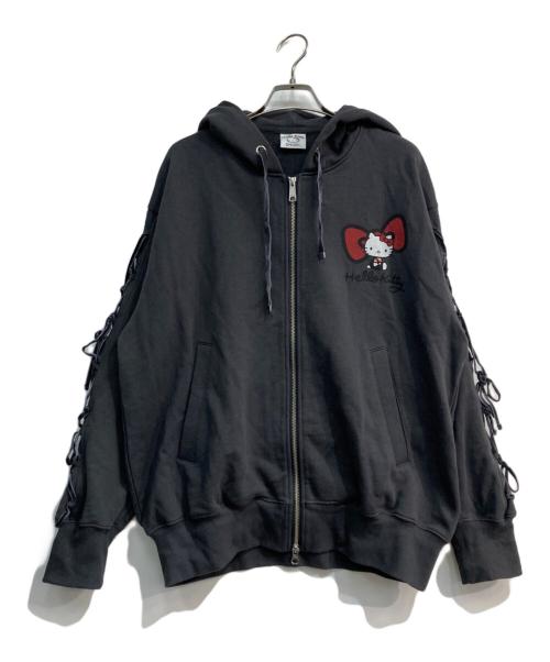 HELLO KITTY（ハローキティ）HELLO KITTY (ハローキティ) Snidel (スナイデル) レースアップパーカー グレー サイズ:Freeの古着・服飾アイテム