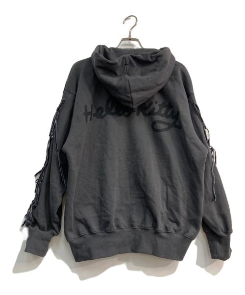 HELLO KITTY（ハローキティ）HELLO KITTY (ハローキティ) Snidel (スナイデル) レースアップパーカー グレー サイズ:Freeの古着・服飾アイテム