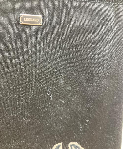 LEONARD PARIS（レオナール パリ）LEONARD PARIS (レオナール パリ) ノースリーブ装飾ニットワンピース ブラック サイズ:Lの古着・服飾アイテム