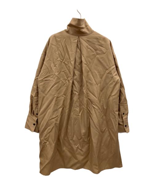 CABAN（キャバン）CABAN (キャバン) ウールツイル ハイネックロングシャツ ブラウン サイズ:Sの古着・服飾アイテム