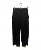 ANAYIアナイ）の古着「ツイル裏起毛サイドボタンパンツ」｜ブラック