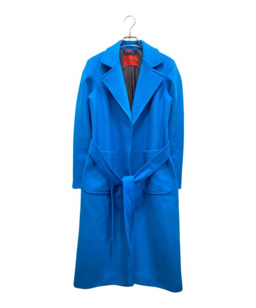 MAX&Co.（マックスアンドコー）MAX&Co. (マックスアンドコー) ヴァージンウールガウンコート ブルー サイズ:38の古着・服飾アイテム