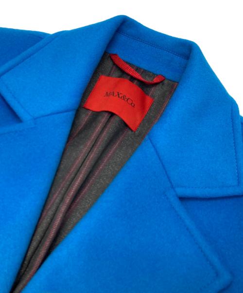 MAX&Co.（マックスアンドコー）MAX&Co. (マックスアンドコー) ヴァージンウールガウンコート ブルー サイズ:38の古着・服飾アイテム