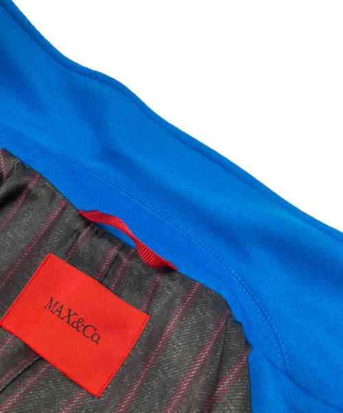 MAX&Co.（マックスアンドコー）MAX&Co. (マックスアンドコー) ヴァージンウールガウンコート ブルー サイズ:38の古着・服飾アイテム