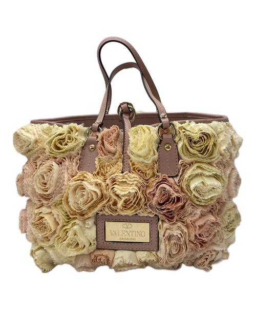 VALENTINO GARAVANI（ヴァレンティノ・ガラヴァーニ）VALENTINO GARAVANI (ヴァレンティノ・ガラヴァーニ) ロジェフラワートートバッグ ピンクの古着・服飾アイテム