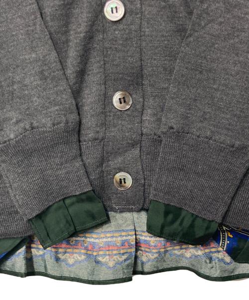 sacai（サカイ）sacai (サカイ) レイヤード ウールカーディガン グレー サイズ:1の古着・服飾アイテム