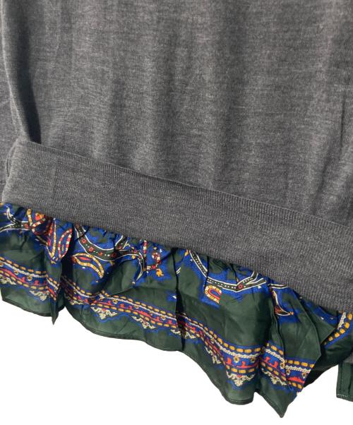 sacai（サカイ）sacai (サカイ) レイヤード ウールカーディガン グレー サイズ:1の古着・服飾アイテム
