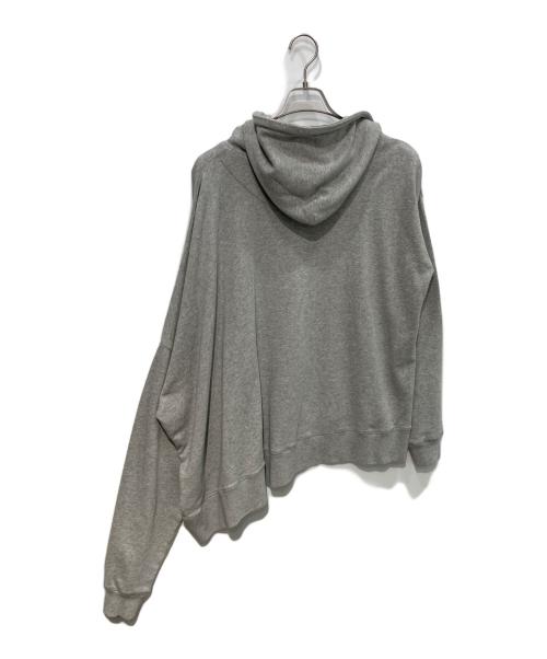 MM6 Maison Margiela（エムエムシックスメゾンマルジェラ）MM6 Maison Margiela (エムエムシックスメゾンマルジェラ) オーバーサイズ アシンメトリージップフーディ グレー サイズ:Sの古着・服飾アイテム