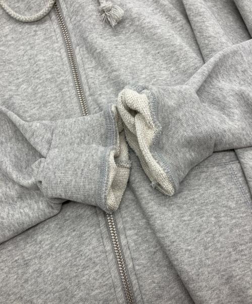 MM6 Maison Margiela（エムエムシックスメゾンマルジェラ）MM6 Maison Margiela (エムエムシックスメゾンマルジェラ) オーバーサイズ アシンメトリージップフーディ グレー サイズ:Sの古着・服飾アイテム