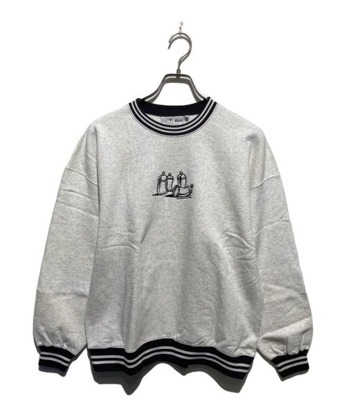 BlackEyePatch（ブラックアイパッチ）BlackEyePatch (ブラックアイパッチ) リブラインスウェット グレー サイズ:Lの古着・服飾アイテム