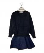 sacai luckサカイラック）の古着「ドッキングニットワンピース」｜ブラック×ネイビー