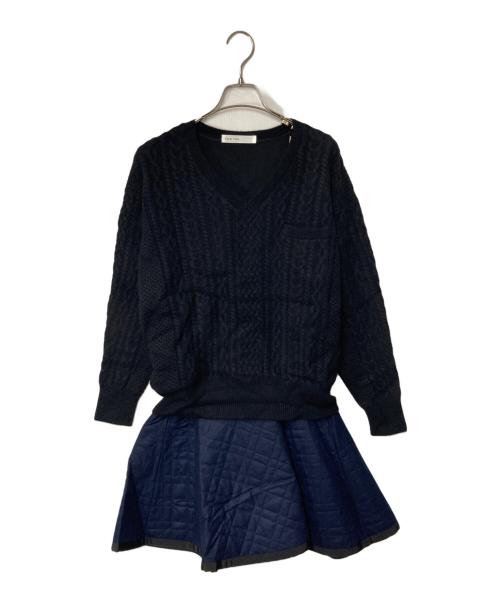 sacai luck（サカイラック）sacai luck (サカイラック) ドッキングニットワンピース ブラック×ネイビー サイズ:2の古着・服飾アイテム