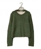 Acneアクネ）の古着「シアー切替ニット」｜グリーン