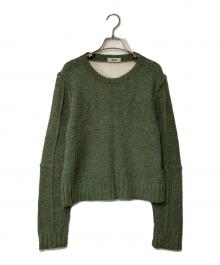 Acne（アクネ）の古着「シアー切替ニット」｜グリーン
