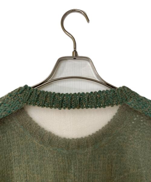 Acne（アクネ）Acne (アクネ) シアー切替ニット グリーン サイズ:Sの古着・服飾アイテム