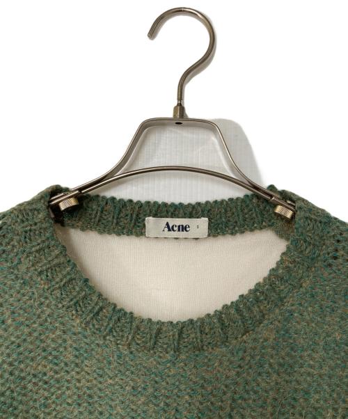 Acne（アクネ）Acne (アクネ) シアー切替ニット グリーン サイズ:Sの古着・服飾アイテム