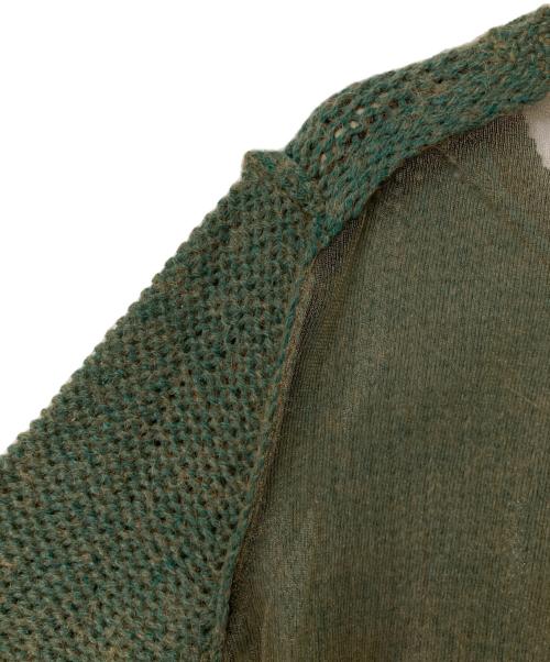 Acne（アクネ）Acne (アクネ) シアー切替ニット グリーン サイズ:Sの古着・服飾アイテム