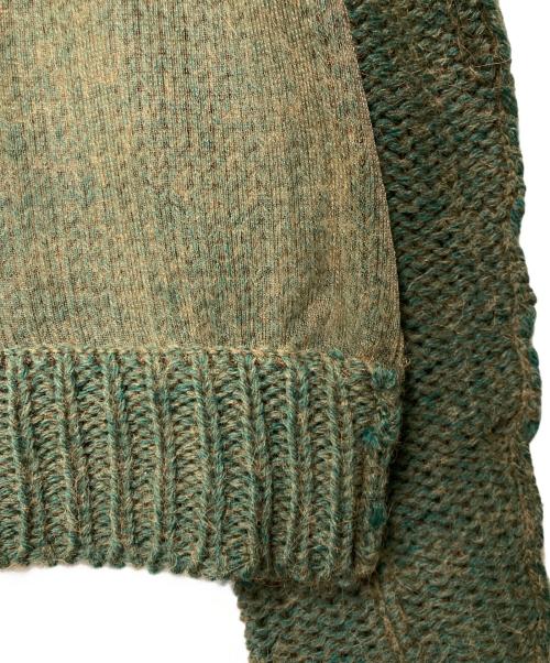 Acne（アクネ）Acne (アクネ) シアー切替ニット グリーン サイズ:Sの古着・服飾アイテム