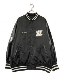 NOUNLESS（ナウンレス）の古着「NOUNLESS NYLON STADIUM JUMPER 」｜ブラック