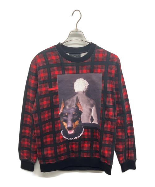 GIVENCHY（ジバンシィ）GIVENCHY (ジバンシィ) ドーベルマン クルーネックスウェット レッド サイズ:XSの古着・服飾アイテム