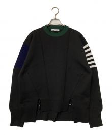 UN3D.（アンスリード）の古着「SIDE GATHER KNIT TOP」｜ブラック