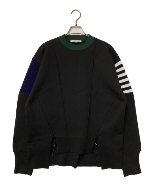 UN3D.（アンスリード）UN3D. (アンスリード) SIDE GATHER KNIT TOP ブラック サイズ:38の古着・服飾アイテム