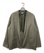MAISON SPECIALメゾンスペシャル）の古着「ウールプライムオーバーノーカラージャケット」｜グレー