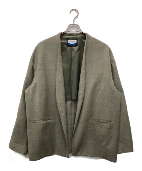MAISON SPECIAL（メゾンスペシャル）MAISON SPECIAL (メゾンスペシャル) ウールプライムオーバーノーカラージャケット グレー サイズ:01の古着・服飾アイテム