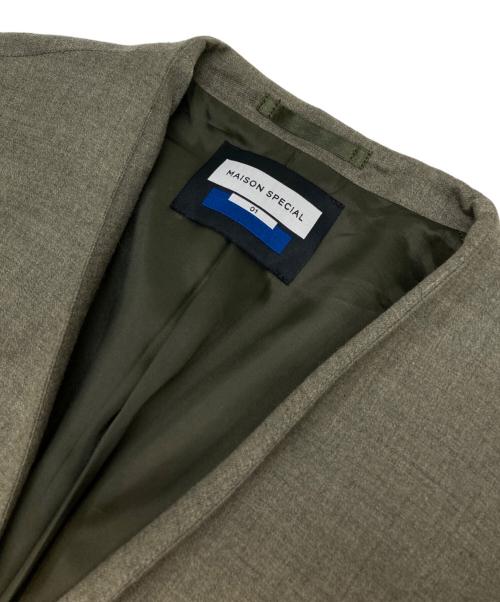MAISON SPECIAL（メゾンスペシャル）MAISON SPECIAL (メゾンスペシャル) ウールプライムオーバーノーカラージャケット グレー サイズ:01の古着・服飾アイテム