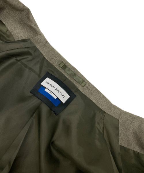 MAISON SPECIAL（メゾンスペシャル）MAISON SPECIAL (メゾンスペシャル) ウールプライムオーバーノーカラージャケット グレー サイズ:01の古着・服飾アイテム