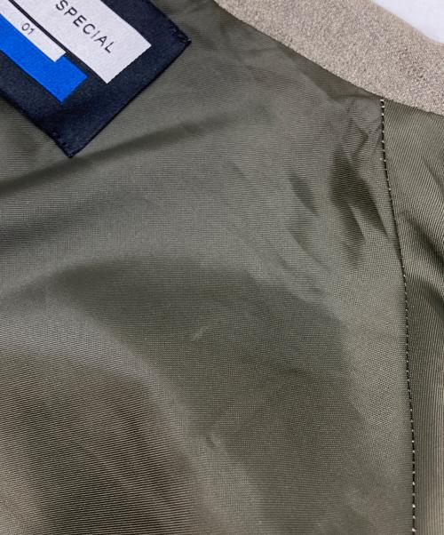 MAISON SPECIAL（メゾンスペシャル）MAISON SPECIAL (メゾンスペシャル) ウールプライムオーバーノーカラージャケット グレー サイズ:01の古着・服飾アイテム