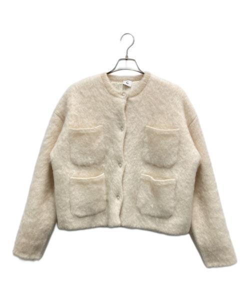 6(ROKU) BEAUTY&YOUTH（ロク ビューティーアンドユース）6(ROKU) BEAUTY&YOUTH (ロク ビューティーアンドユース) モヘヤ シャギー カーディガン アイボリー サイズ:不明（実寸参照）の古着・服飾アイテム