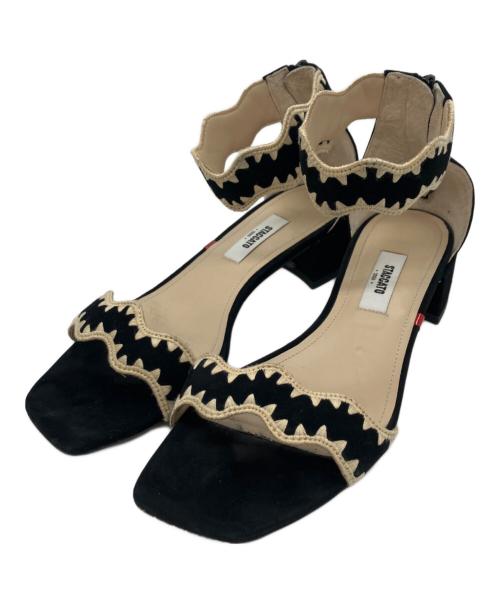 STACCATO（スタッカート）STACCATO (スタッカート) マーヤスカラップサンダル ブラック サイズ:24.5の古着・服飾アイテム