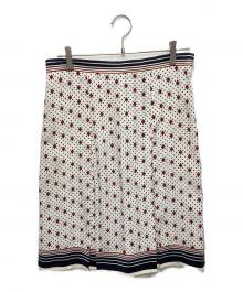 CELINE（セリーヌ）の古着「ダイヤ柄シルクスカート」｜アイボリー
