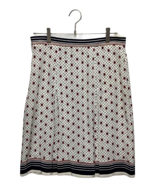 CELINE（セリーヌ）CELINE (セリーヌ) ダイヤ柄シルクスカート アイボリー サイズ:38の古着・服飾アイテム